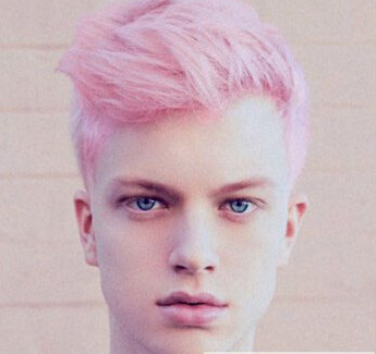 男生沙宣头染发发型图片 粉色银灰蓝色亮瞎眼